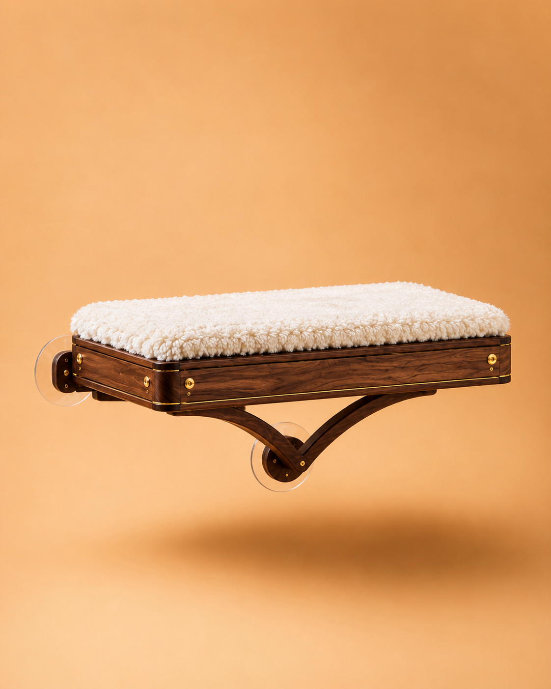 URMA Perch in walnut with white shearling cushion